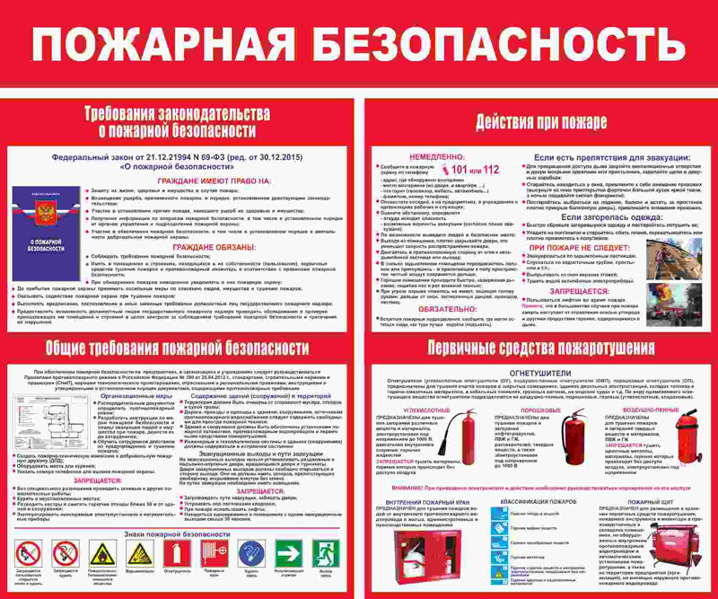 Купить стенд «пожарная безопасность» (600x500 мм) без карманов