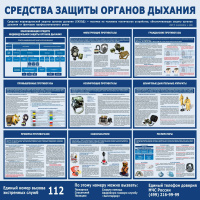 Изображение стенд «средства защиты органов дыхания» (1000x1000 мм) без карманов
