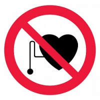 Изображение p11 запрещается работа (присутствие) людей со стимуляторами сердечной деятельности (p11)
